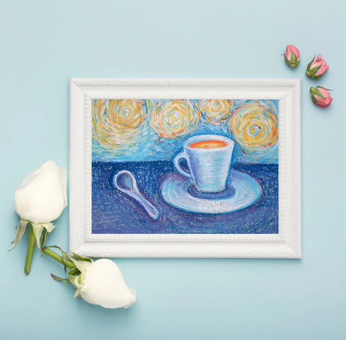 Oil Pastel Drawing In Van Gogh Style, Poster Option