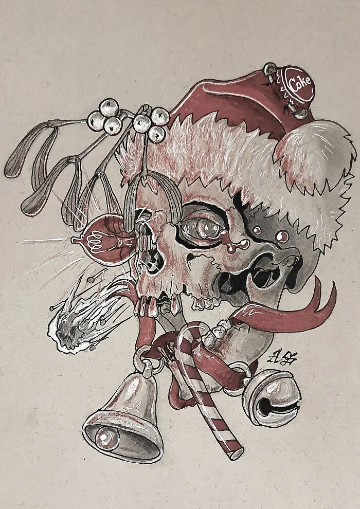 Christmas (Just Loads Of Christmas Stuff, Mistletoe, Christmas Ornaments, Star Of Bethlehem, Cola Bottle Cap And A Santa Hat Instead Of Crown)