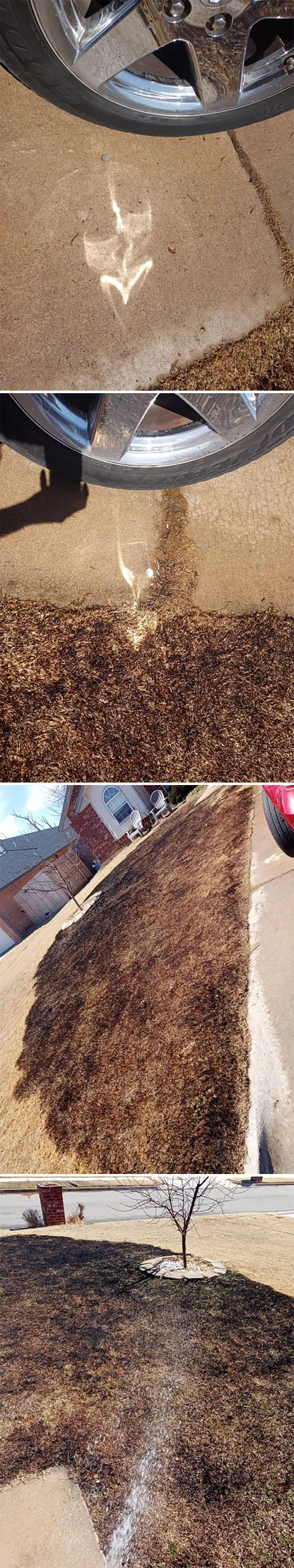 After Washing The Car, Rims Created A Magnifying Effect On The Grass Which Started A Lawn Fire