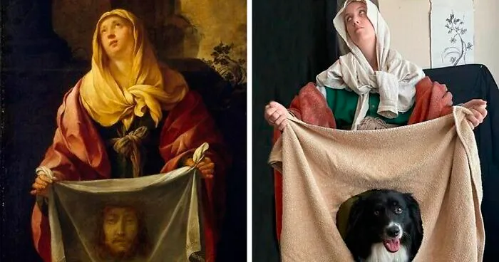Artist And Her Dog Team Up To Recreate Famous Paintings And Have Some Fun During The Pandemic (50 Pics)