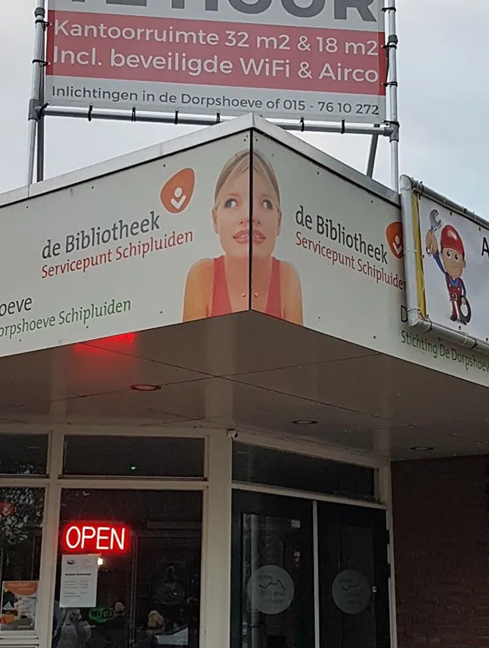 El cartel de esta biblioteca