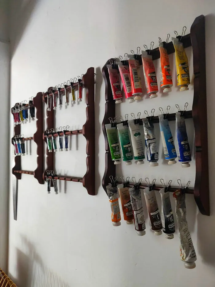 Some Vintage Spoon Holders I Found At A Goodwill. Repurposed To Hold My Paints!