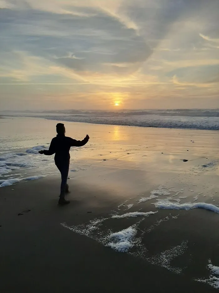 Daughter At Sunset