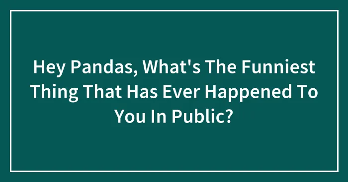 Hey Pandas, What's The Funniest Thing That Has Ever Happened To You In Public? (Closed)