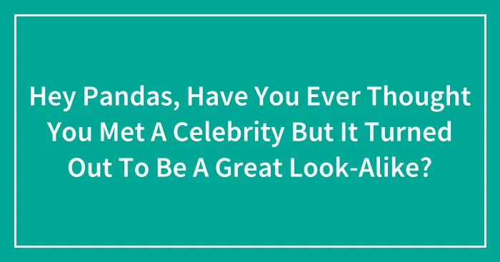 Hey Pandas, Have You Ever Thought You Met A Celebrity But It Turned Out To Be A Great Look-Alike? (Closed)