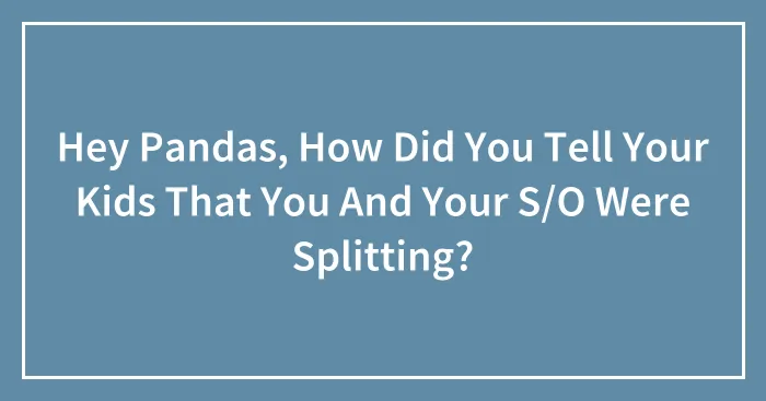 Hey Pandas, How Did You Tell Your Kids That You And Your S/O Were Splitting? (Closed)
