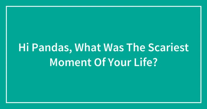 Hi Pandas, What Was The Scariest Moment Of Your Life? (Closed)