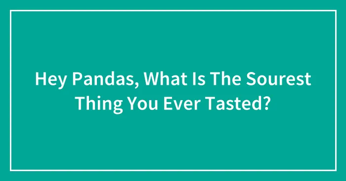 Hey Pandas, What Is The Sourest Thing You Ever Tasted? (Closed)