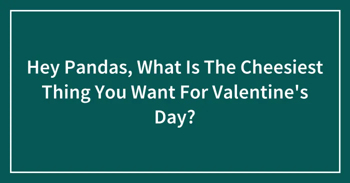 Hey Pandas, What Is The Cheesiest Thing You Want For Valentine's Day? (Closed)