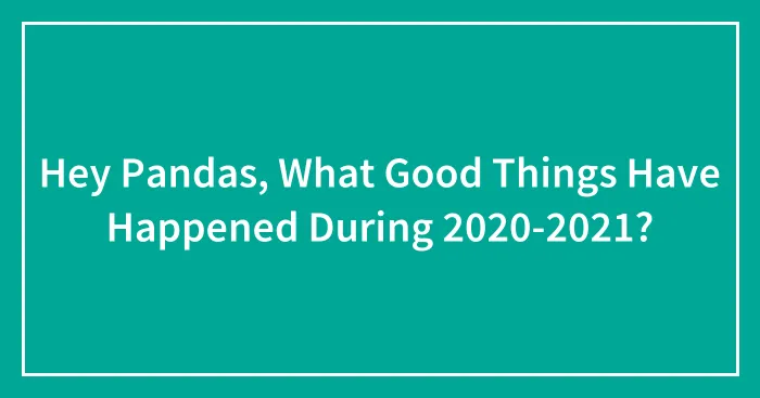 Hey Pandas, What Good Things Have Happened During 2020-2021? (Closed)