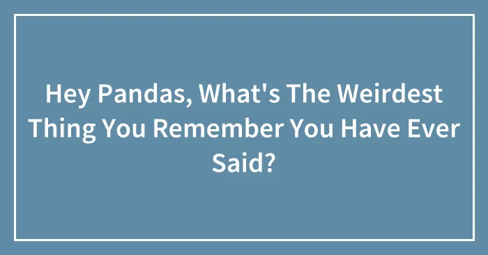 Hey Pandas, What's The Weirdest Thing You Remember You Have Ever Said?