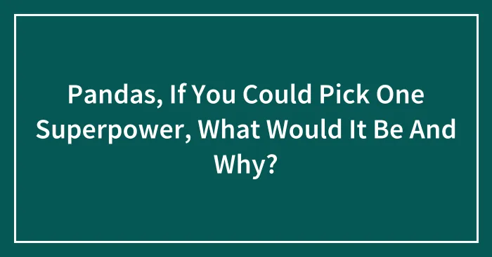 Pandas, If You Could Pick One Superpower, What Would It Be And Why? (Closed)