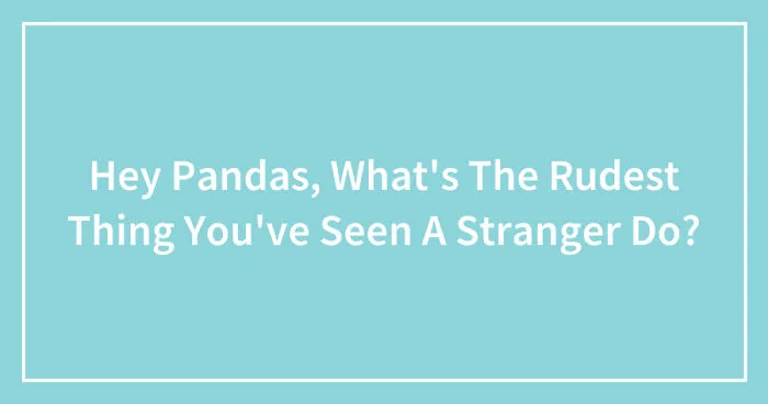 Hey Pandas, What's The Rudest Thing You've Seen A Stranger Do? (Closed)