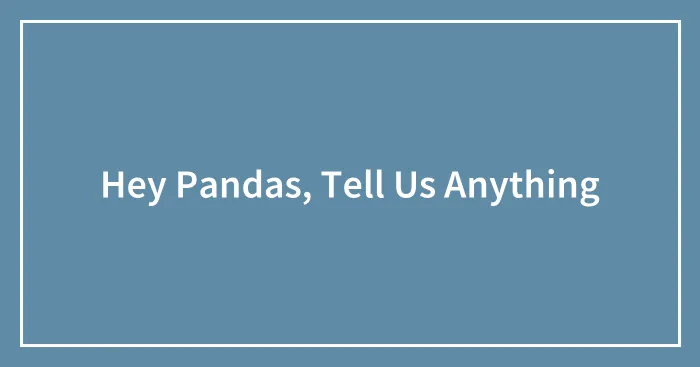 Hey Pandas, Tell Us Anything (Closed)