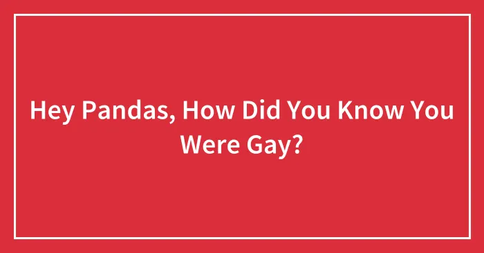 Hey Pandas, How Did You Know You Were Gay? (Closed)