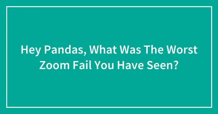 Hey Pandas, What Was The Worst Zoom Fail You Have Seen? (Closed)