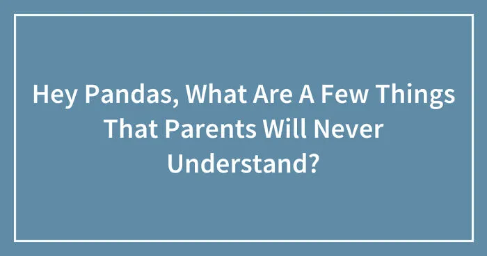 Hey Pandas, What Are A Few Things That Parents Will Never Understand? (Closed)