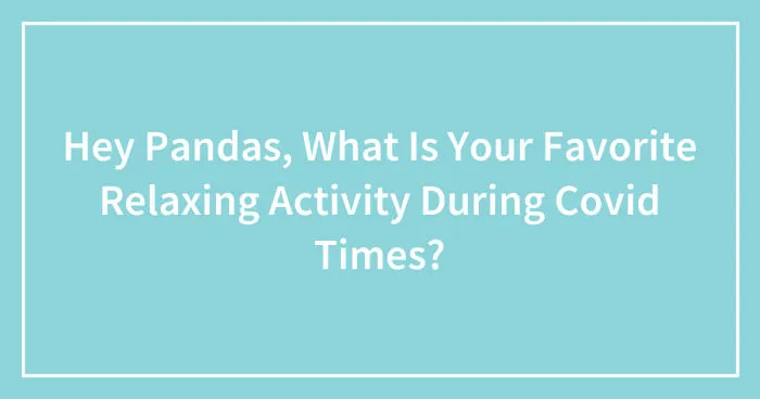 Hey Pandas, What Is Your Favorite Relaxing Activity During Covid Times? (Closed)