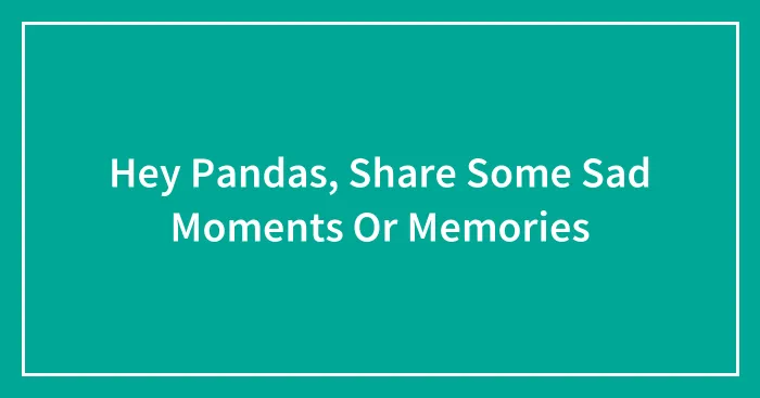 Hey Pandas, Share Some Sad Moments Or Memories (Closed)