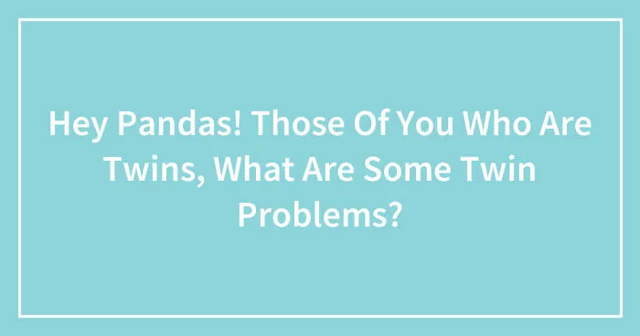 Hey Pandas! Those Of You Who Are Twins, What Are Some Twin Problems? (Closed)