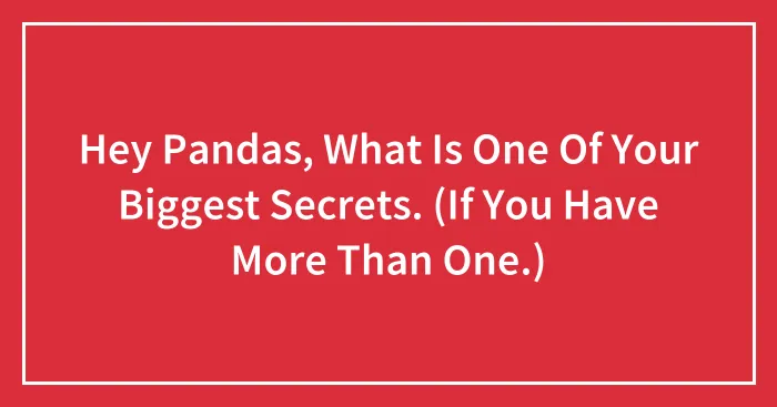 Hey Pandas, What Is One Of Your Biggest Secrets. (If You Have More Than One.)