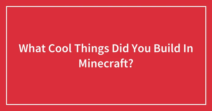What Cool Things Did You Build In Minecraft?