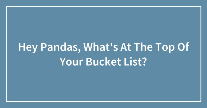 Hey Pandas, What's At The Top Of Your Bucket List? (Closed)