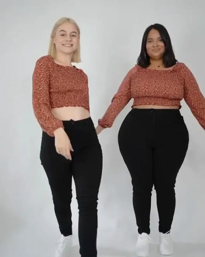 2 Amigas muestran cómo les queda la misma ropa en sus distintos tipos de cuerpo (36 fotos nuevas)