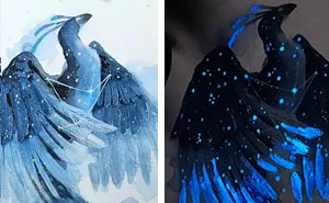 I Create Animal-Themed Watercolor Paintings That Glow In The Dark, Here Are My Best 24 Works