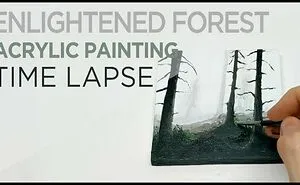 Painting A Tiny Enlightened Forest With Acrylic (Short Film)