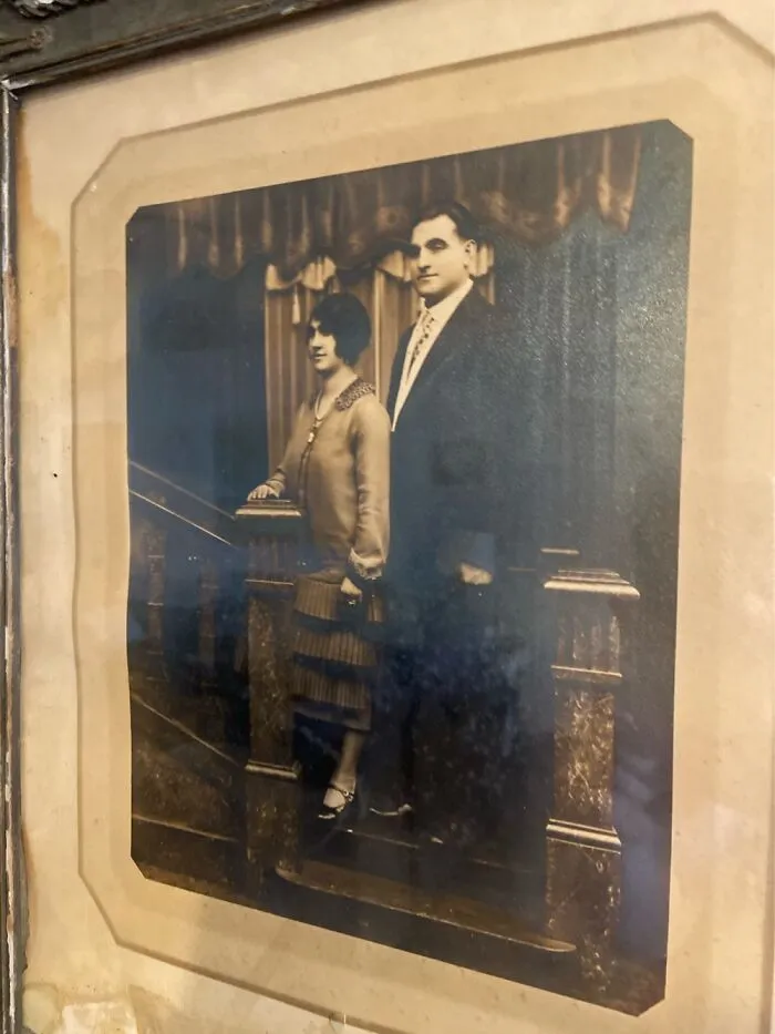 The Original Wedding Photo Of My Grandparents, In The Original Frame. January 30, 1927.