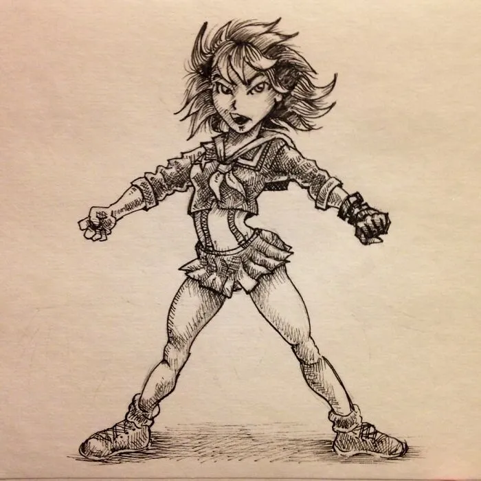 Ryuko Matoi From Kill La Kill. Pigma Pen 0.5 Mm