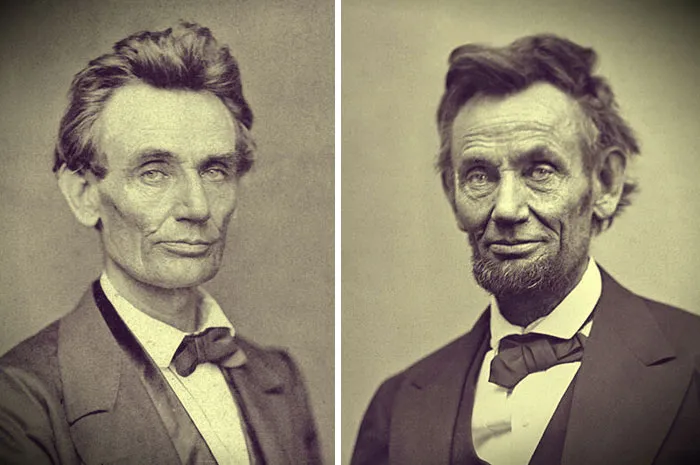 Abraham Lincoln antes y después de la guerra civil