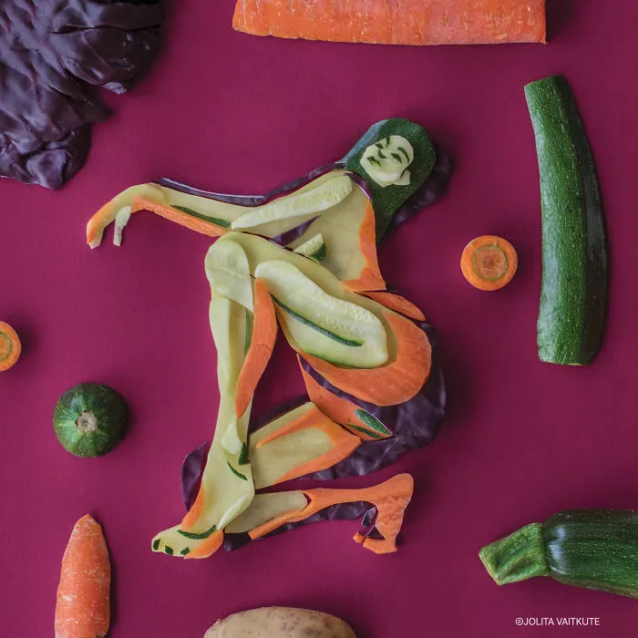 Selfies I Received. Cucumber/Zucchini/Carrot/Red Cabbage