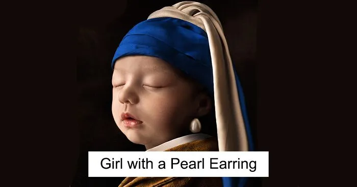 For His Newborn Daughter's Photoshoot, This Dad Recreated Famous Paintings He And His Wife Love