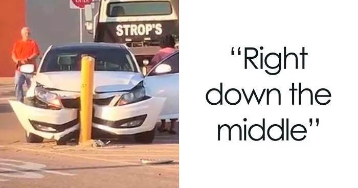 This Pole In A Walmart Parking Lot Causes So Many Car Accidents, There's A Whole Facebook Page Dedicated To It (14 Pics)