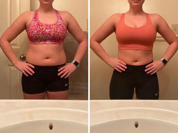 She Weighs About The Same In Both Pictures! This Is A Prime Example Of Why The Scale Cannot Be The Only Way You Measure Progress