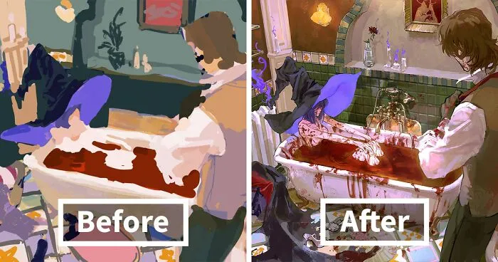 Sketch Vs. Final: Artists Show The Huge Difference Between Their Sketches And Finished Artwork (30 Pics)