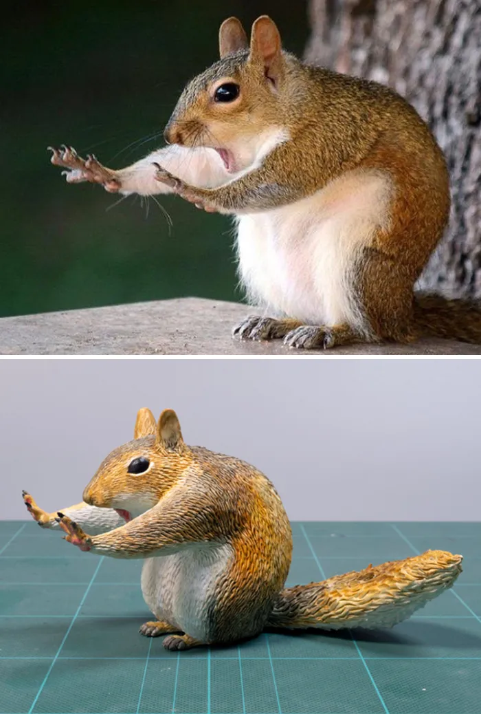 Este artista japonés transforma curiosos momentos de animales en esculturas, y el resultado es divertidísimo (30 fotos nuevas)