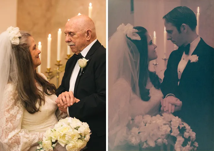 Then And Now: Couple Recreates 12 Wedding Photos After 50 Years Of Being Married
