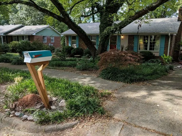 I Designed A Retro Looking Mailbox Post To Match Our Mid Century Modern Mailbox