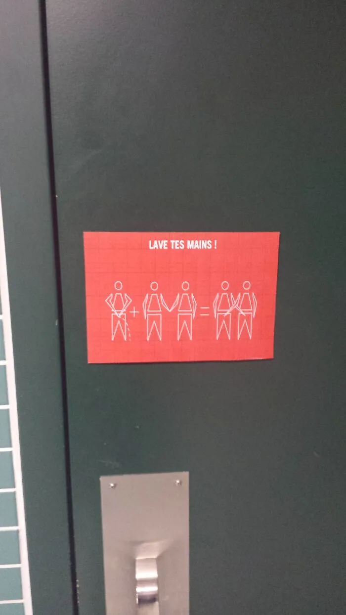 My School's Bathroom Has A New "Wash Your Hands" Sign