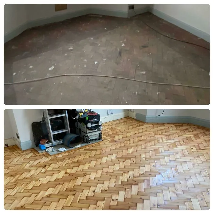 ¡Parquet de los años 30 restaurado hoy!