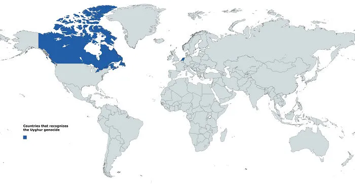 Países que reconocen el genocidio Uigur a 26 de febrero de 2021