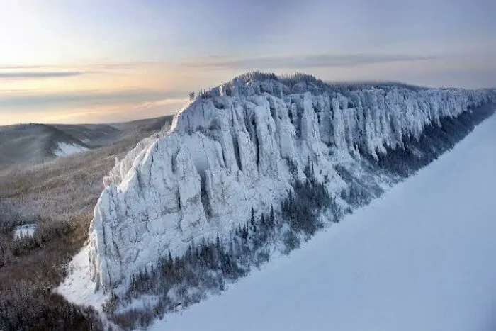 Lena Pillars, A Natural Rock Formation In Yakutsk, Russia Looks Like The Wall From Game Of Thrones