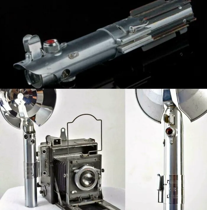 One Of The Most Iconic Movie Props Of All Time, Luke Skywalker’s Lightsaber From The Star Wars Franchise Is A Flash Handle From A Vintage Camera (Graflex 3 Cell Flash Handle)