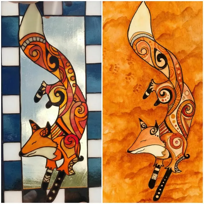 I Made A Stained Glass Of My Friend's Watercolor Painting