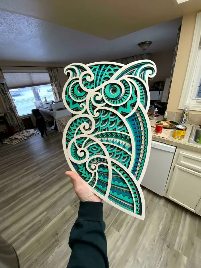 I Make Layered Animals Out Of Birch Wood. This Is 7 Layers. Hope You Like