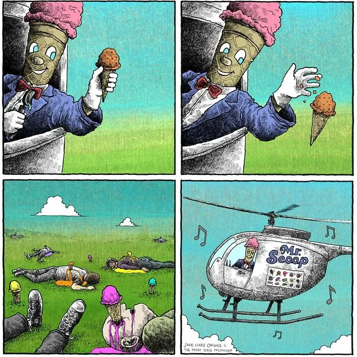 50 More Absurd Dark Humor Comics By 'Perry Bible Fellowship'