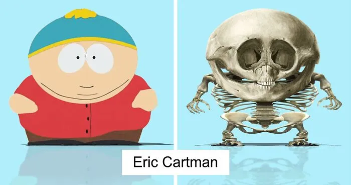 Artist Shows What Anatomically "Correct" Skeletons Of Popular Cartoon Characters Would Look Like (11 Pics)
